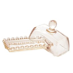 Manteigueira de Cristal Pearl Âmbar 28221 - Wolff - 3