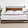 Cabeceira Cama Aço Ferro Robusto Cor Preto Mdf Escuro Largura 140cm Estilo Industrial Cb-04 - 1
