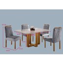 Ver imagem 6 de Conjunto Sala de Jantar Mesa Tampo de Vidro 4 Cadeiras Lisboa Mundial Móveis Mel/cinza Mel/cinza
