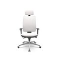 Ver imagem 1 de Cadeira Brizza Soft Presidente Base Aluminio Mecanismo Slider Revestimento Vinil Branco T83