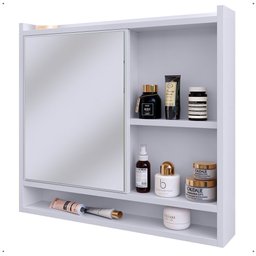 Espelheira Suspensa para Banheiro Closet Porta e Armário Acqua com Nicho - 2