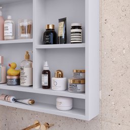 Espelheira Suspensa para Banheiro Closet Porta e Armário Acqua com Nicho - 7