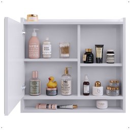 Espelheira Suspensa para Banheiro Closet Porta e Armário Acqua com Nicho - 6