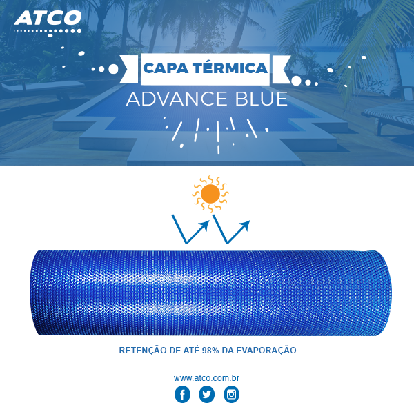 Capa Manta Térmica Lona Bolha Para Piscina Azul ATCO 42 Metr - 2