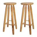 Ver imagem 1 de Kit 2 Banquetas Bancos Alto Madeira Maciça 70 Cm Tamborete Banquetas