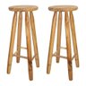 Kit 2 Banquetas Bancos Alto Madeira Maciça 70 Cm Tamborete Banquetas - 1