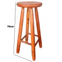 Ver imagem 2 de Kit 2 Banquetas Bancos Alto Madeira Maciça 70 Cm Tamborete Banquetas