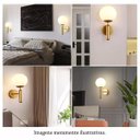 Ver imagem 3 de Arandela Interna Dourada Globo Vidro Branco Para Sala E27 Lup58