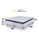 Ver imagem 3 de Conjunto Box Branco Durban Azul Espuma D28 Queen 158x198x57 - King House