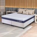 Ver imagem 1 de Conjunto Box Branco Durban Azul Espuma D28 Queen 158x198x57 - King House