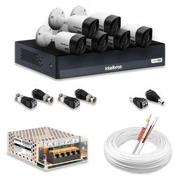 Kit 6 Câmeras de Segurança Intelbras Hd 720p com Dvr Mhdx 1008-c Full Hd L | Completo 100% - 1
