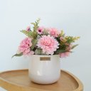 Ver imagem 1 de Arranjo de Dálias Rosa no Vaso de Cerâmica Branco 23cm | Formosinha