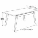 Ver imagem 6 de Mesa de Jantar Retangular 180cm Madeira MDF Neo:Tampo Off White/Vidro