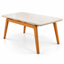 Ver imagem 7 de Mesa de Jantar Retangular 180cm Madeira MDF Neo:Tampo Off White/Vidro
