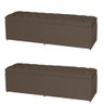 Kit 2 Baús Jade 193Cm Calçadeira Estofada Suede Cappuccino - 2