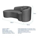 Ver imagem 3 de Recamier Curvo Orgânico 180cm 3 Lugares Lado Esquerdo para Sala de Estar Linho Londres