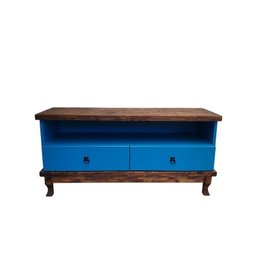 Rack para Tv de Madeira com 2 Gavetas - Steam:azul - 8