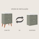 Ver imagem 2 de Gabinete para Banheiro com Cuba e Espelho Organico 60cm Retro Mdf Verde Milano - On Móveis