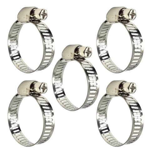 Abraçadeira Aço Inox Rosca Sem Fim 1" Polegada 16 - 25mm Reforçada | Kaza Inteligente | Kit 05 Un