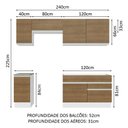 Ver imagem 4 de Armário de Cozinha Completa 240cm Branco/Rustic Glamy Madesa 07