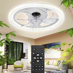Ventilador Lustre Lampada de Teto Luxo Grande Led Ajustavel Controle Quarto Casa Apartamento Sala de - 2