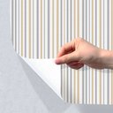 Ver imagem 4 de Papel de Parede Adesivo Lavavel Listrado Bege e Cinza 500x60cm