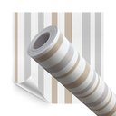 Ver imagem 1 de Papel de Parede Adesivo Lavavel Listrado Bege e Cinza 500x60cm