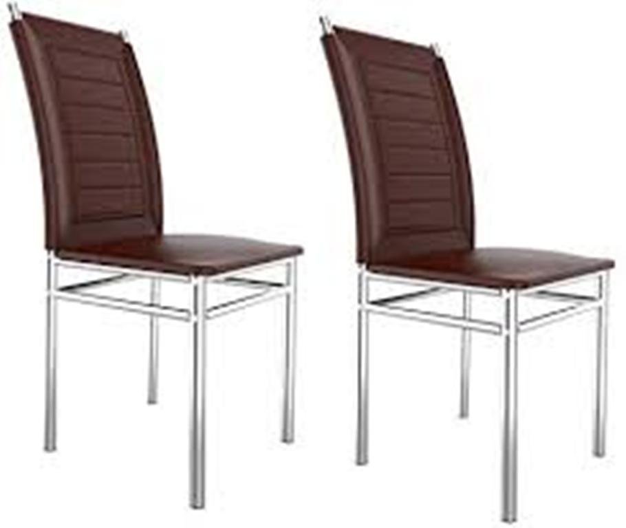 Conjunto 2 Cadeiras Tókio Art Panta Cromado/Marrom - 2