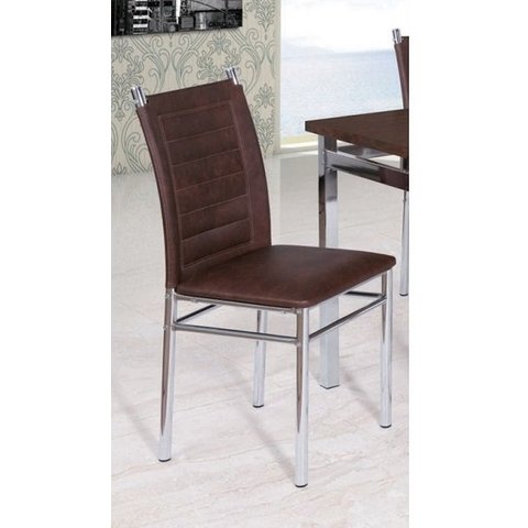 Conjunto 2 Cadeiras Tókio Art Panta Cromado/Marrom