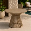 Ver imagem 2 de Mesa Suíça Tampo Ripado Alumínio Rami 80cm
