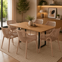Ver imagem 2 de Kit 4 Cadeiras de Jantar Suits Design Moderno com Braço - Nude