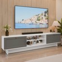 Ver imagem 1 de Rack para Tv até 80 Polegadas 218 Cm 2 Portas Branco/cinza Vik Madesa