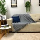 Ver imagem 2 de Xale Manta Para Sofá 1,60m x 1,40m Jacquard Copacabana Cinza