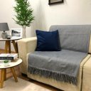 Ver imagem 3 de Xale Manta Para Sofá 1,60m x 1,40m Jacquard Copacabana Cinza