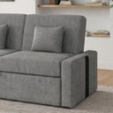 Ver imagem 2 de Sofá Cama Retrátil 2 Lugares 145 Linho Charlotte Matrix Cor:sintetico Preto e Linho Cinza
