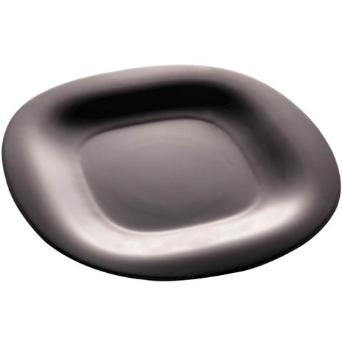 Prato para Sobremesa Vidro Opalino Carine Black 19cm Lyor Pequeno para Lanche