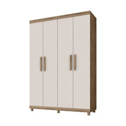 Guarda Roupa Padua 4 Portas 3 Gavetas - Lanza:Carvalho/Off White - 3