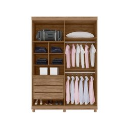Guarda Roupa Padua 4 Portas 3 Gavetas - Lanza:Carvalho/Off White - 2