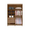 Guarda Roupa Padua 4 Portas 3 Gavetas - Lanza:Carvalho/Off White - 2