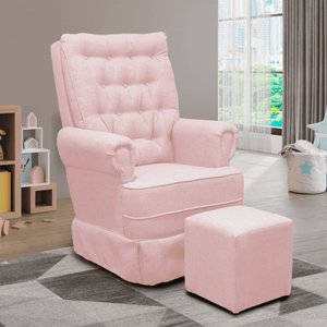 Poltrona de Amamentação Balanço Ellen com Puff - Lg Decor Baby