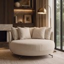 Ver imagem 1 de Poltrona Redonda Decorativa 2 Lugares com Almofadas 150cm Soho