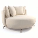 Ver imagem 3 de Poltrona Redonda Decorativa 2 Lugares com Almofadas 150cm Soho