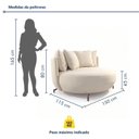 Ver imagem 4 de Poltrona Redonda Decorativa 2 Lugares com Almofadas 150cm Soho