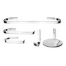 Kit Acessórios Para Banheiro Com Porta Shampoo Canto Parede Aço Inox e Vidro 6 Peças Slim - 2