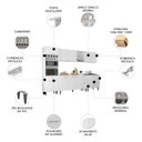 Ver imagem 3 de Armário de Cozinha com Tampo CP05 290cm Pérola Branco Z34 - Mpozenato