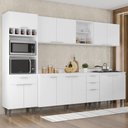 Ver imagem 1 de Armário de Cozinha com Tampo CP05 290cm Pérola Branco Z34 - Mpozenato