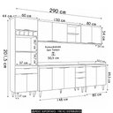 Ver imagem 4 de Armário de Cozinha com Tampo CP05 290cm Pérola Branco Z34 - Mpozenato