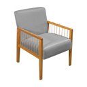 Ver imagem 4 de Kit 2 Poltronas Decorativas Base em Madeira Maciça e Corda Náutica Copacabana Linho Cinza