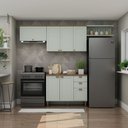 Ver imagem 6 de Cozinha Compacta 4PÇS 6 Pts 4 Gav Iluminata Verde Mint/Ebano