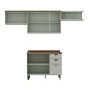 Ver imagem 2 de Cozinha Compacta 4PÇS 6 Pts 4 Gav Iluminata Verde Mint/Ebano